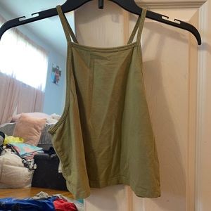 Green cropped tank